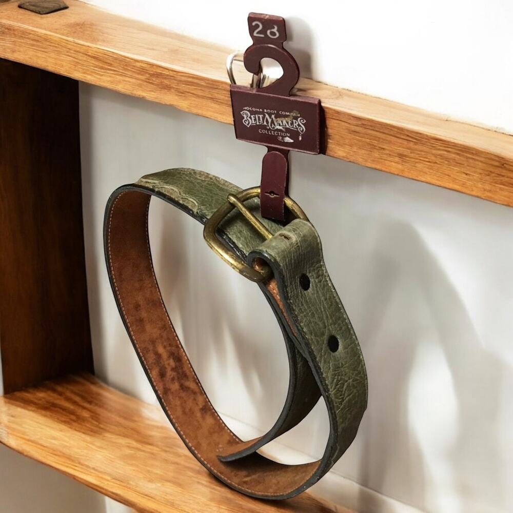 Nocona Boot Company Bootmakers Collection New Men's 28 Gray Green Leather Belt
